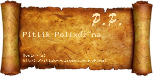 Pitlik Polixéna névjegykártya